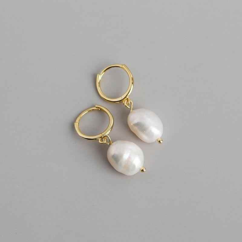 Earring Charm Jewelry Genuine 925 Sterling Silver Natural Freshwater Baroque Pearl Earrings 2021 - Touchy Style