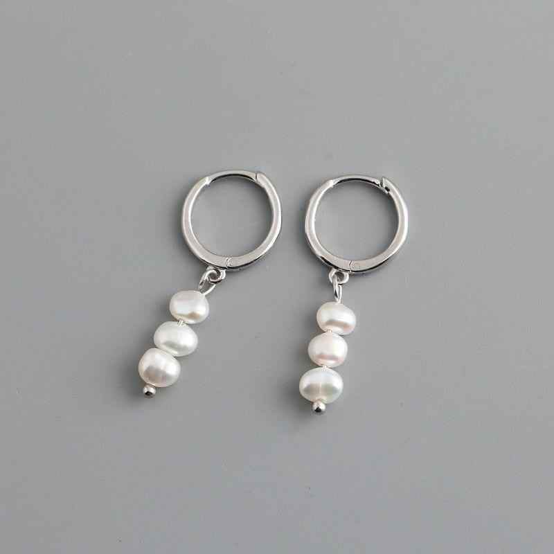 Earring Charm Jewelry Genuine 925 Sterling Silver Natural Freshwater Baroque Pearl Earrings 2021 - Touchy Style