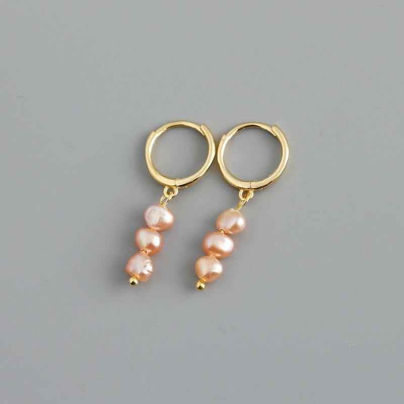 Earring Charm Jewelry Genuine 925 Sterling Silver Natural Freshwater Baroque Pearl Earrings 2021 - Touchy Style