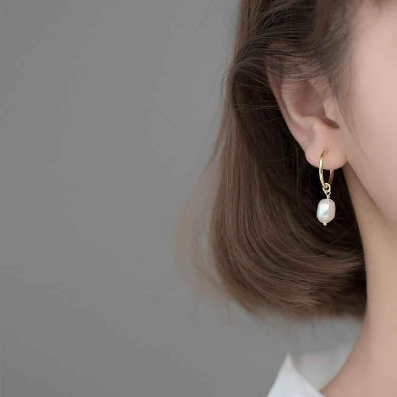 Earring Charm Jewelry Genuine 925 Sterling Silver Natural Freshwater Baroque Pearl Earrings 2021 - Touchy Style