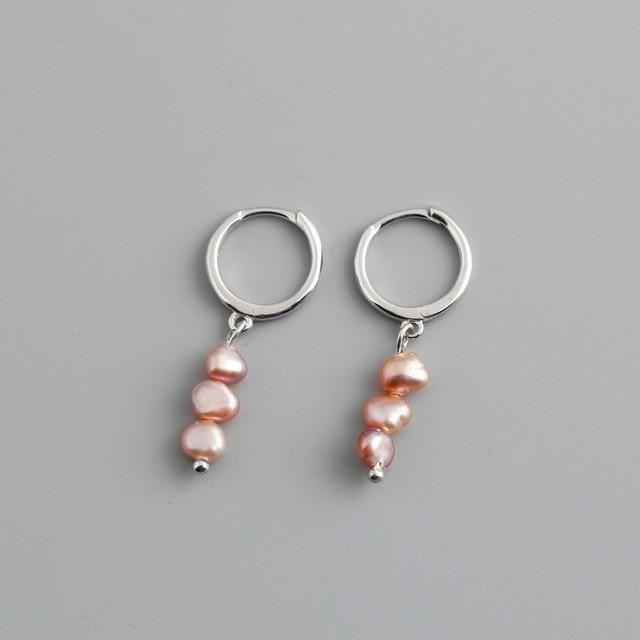 Earring Charm Jewelry Genuine 925 Sterling Silver Natural Freshwater Baroque Pearl Earrings 2021 - Touchy Style