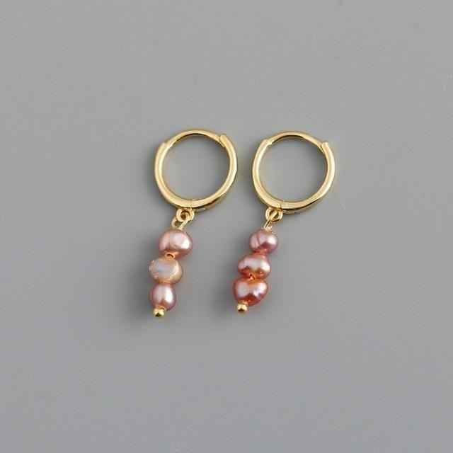 Earring Charm Jewelry Genuine 925 Sterling Silver Natural Freshwater Baroque Pearl Earrings 2021 - Touchy Style