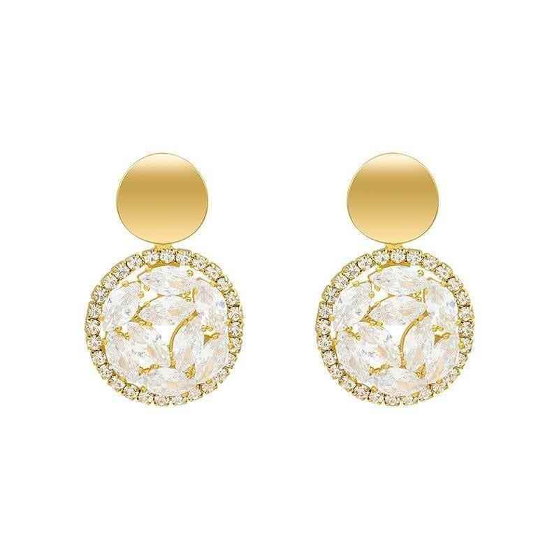 Earrings Charm Jewelry Geometric Big Crystals Pattern