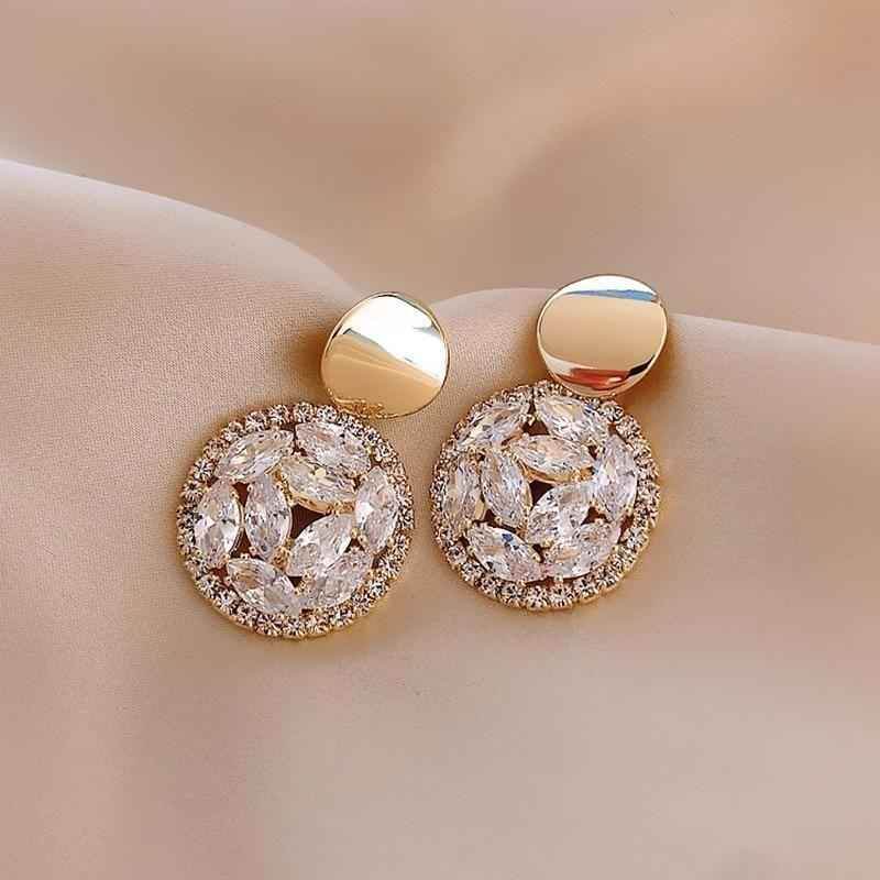 Earrings Charm Jewelry Geometric Big Crystals Pattern