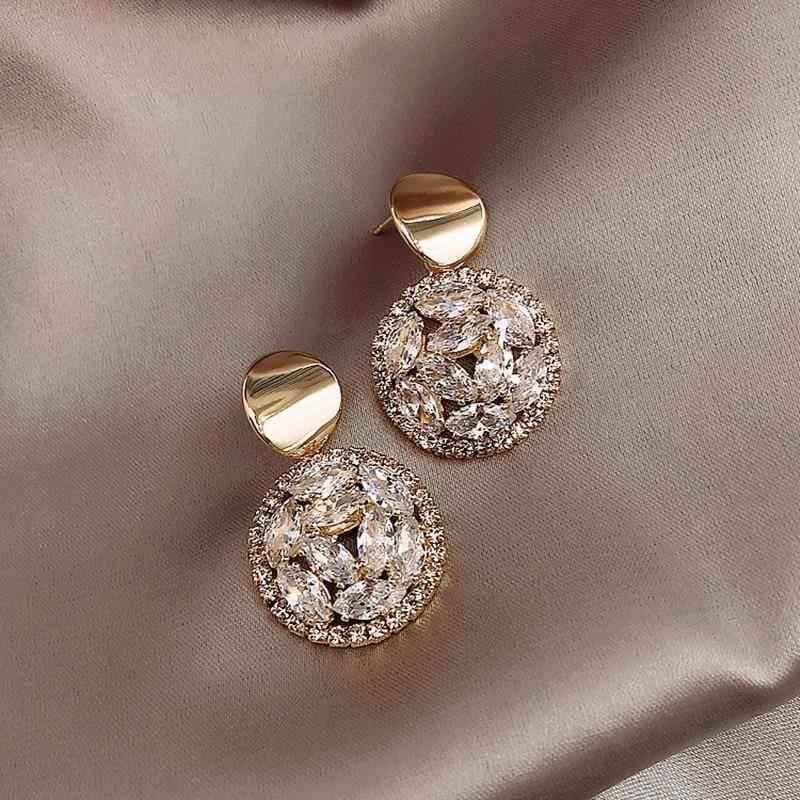 Earrings Charm Jewelry Geometric Big Crystals Pattern