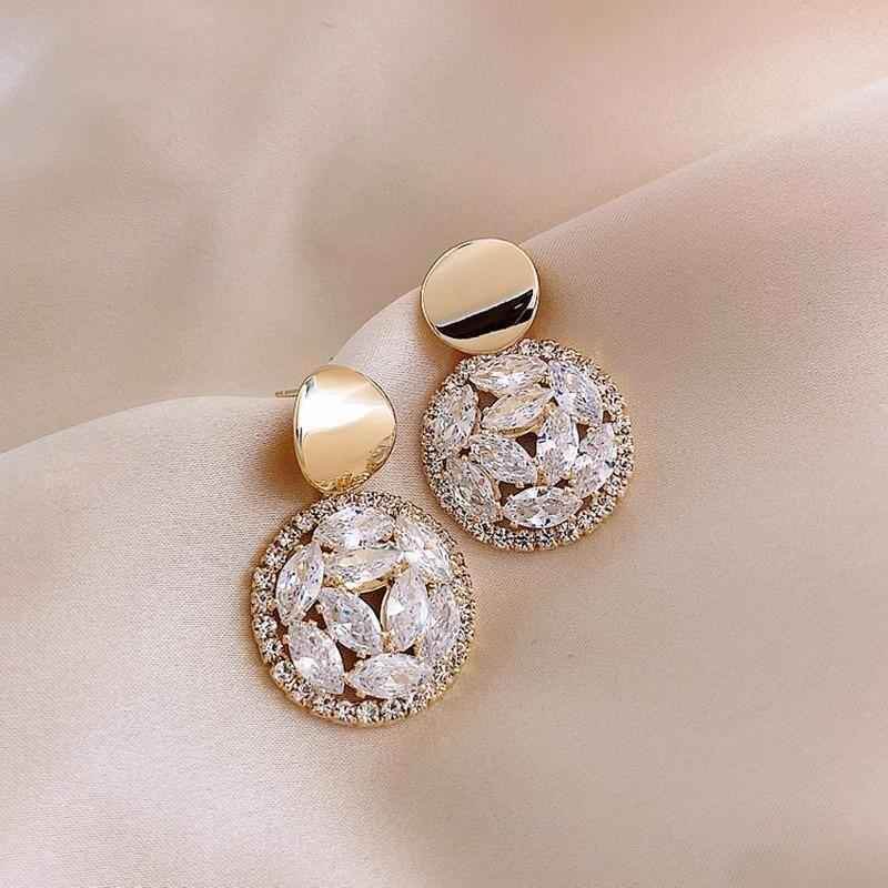 Earrings Charm Jewelry Geometric Big Crystals Pattern