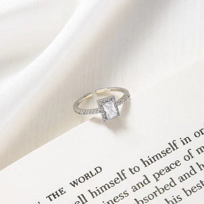 Exquisite Simple Square Zircon Open Finger Rings Charm Jewelry RCJNN46 - Touchy Style .