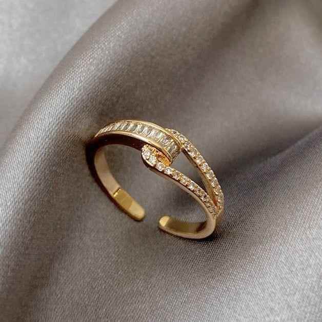 Geometric Golden Open Finger Rings Charm Jewelry XYS1158 - Touchy Style