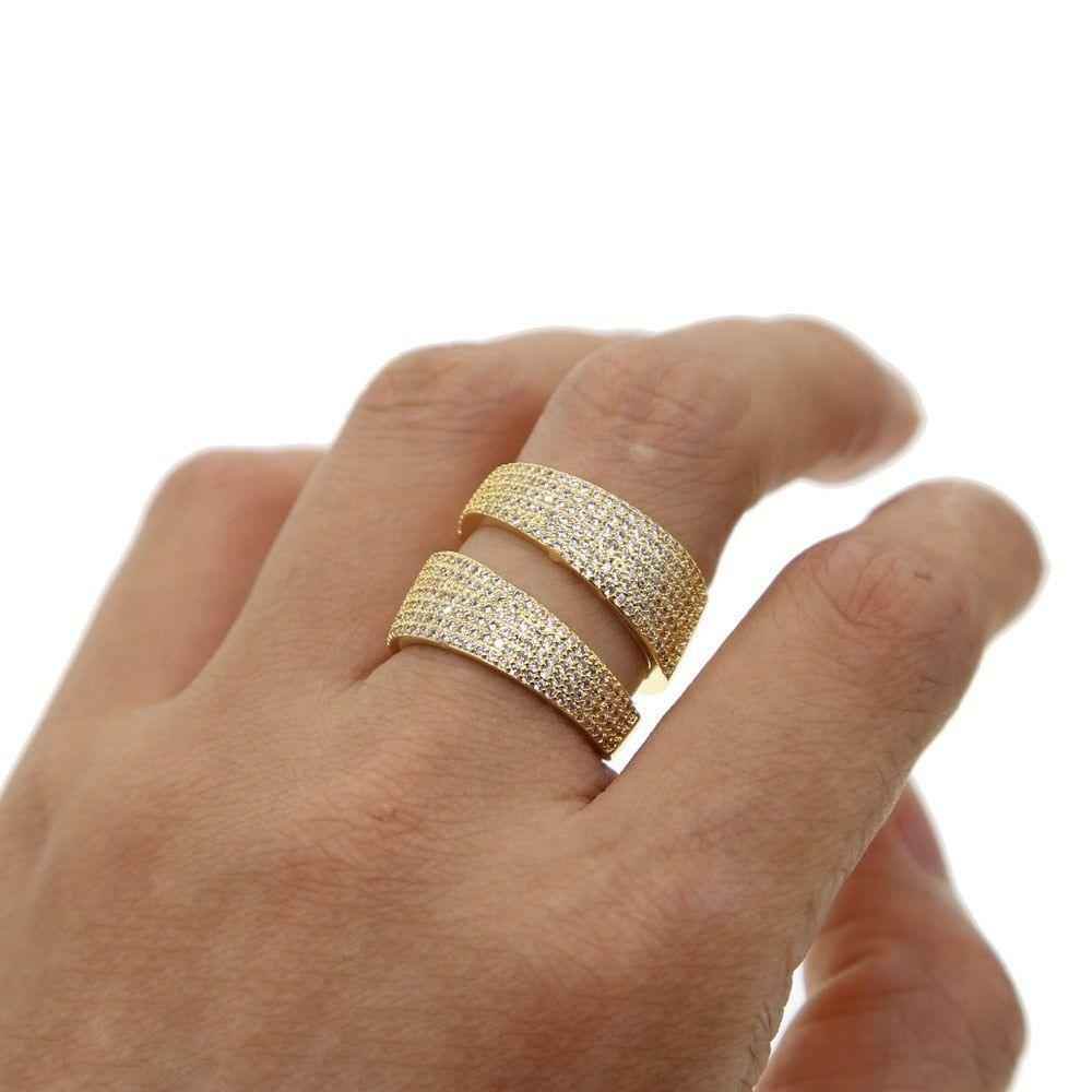 Gold Color Hip-Hop Finger Rings Charm Jewelry - Touchy Style