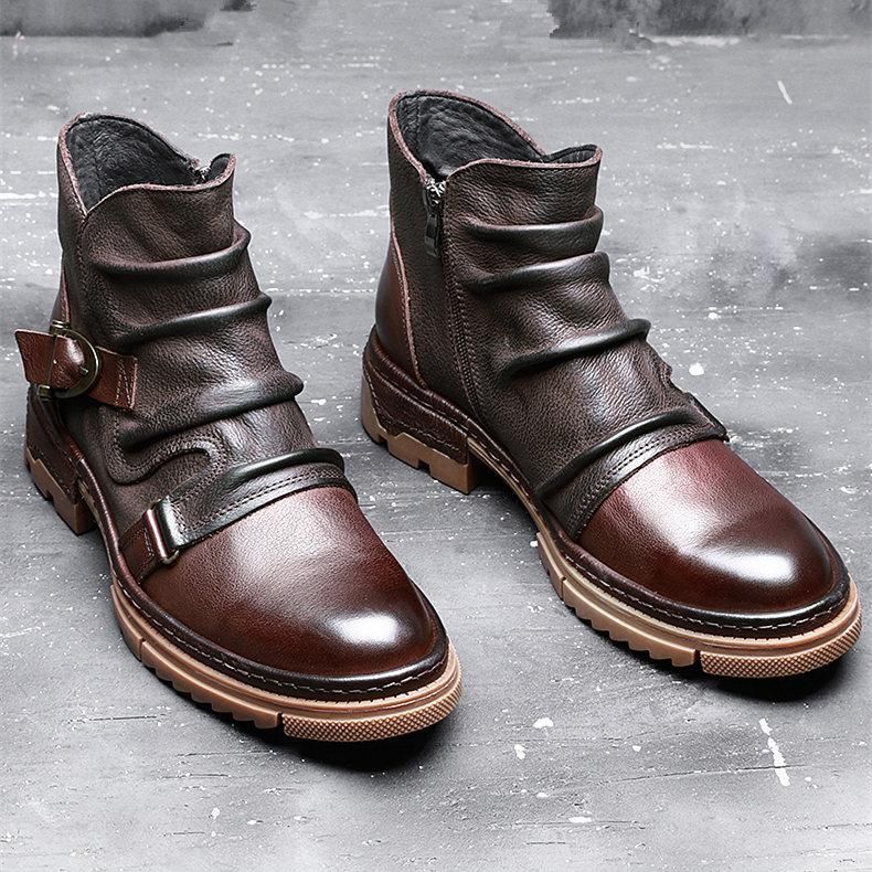 Leather Ankle Boots Men&