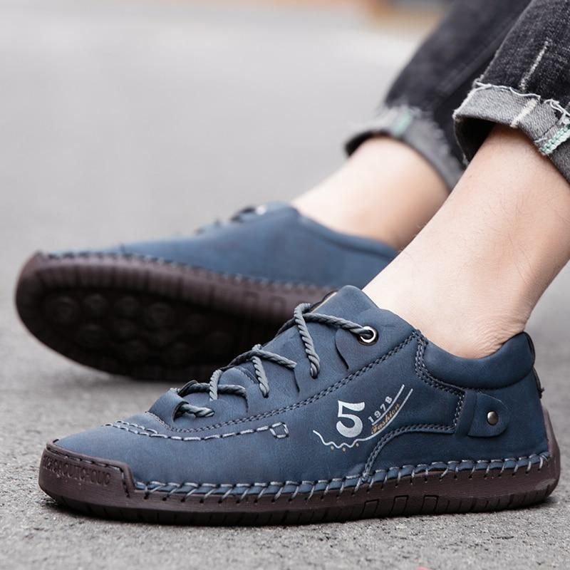 Fashion Men Loafers breathable lace up flats male footwear Casual Shoes  38-48