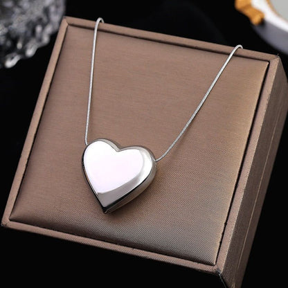 Simple Metal Heart Necklaces Charm Jewelry NCJSO3 - Touchy Style .