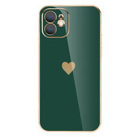 Solid Plating Mini Heart Cute Phone Cases For iPhone 12 11 Pro Max X XR XS Max 7 8 6 6s Plus SE 3 2022 13 Pro Max - Touchy Style .