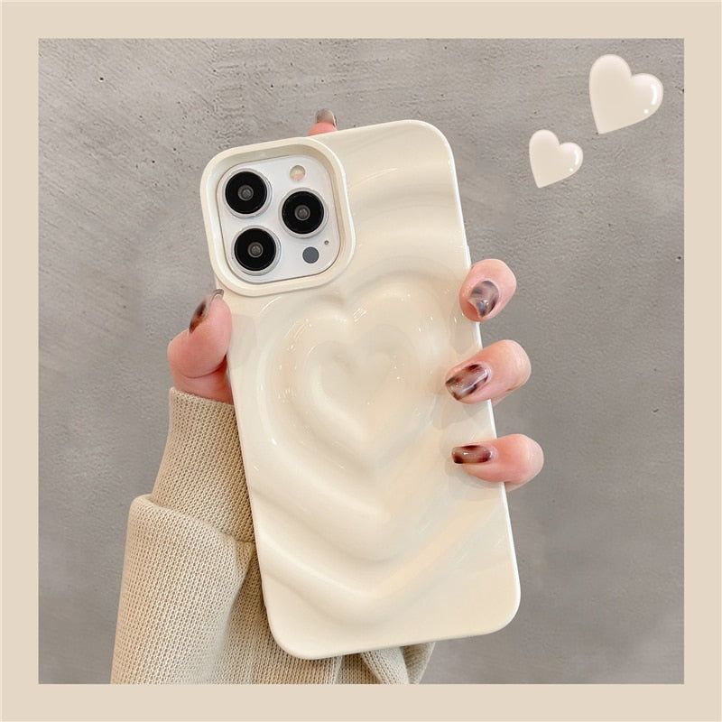 Stylish Protection: Heart Cute Phone Cases for iPhone 14 Pro Max 13 12 11 14  Plus