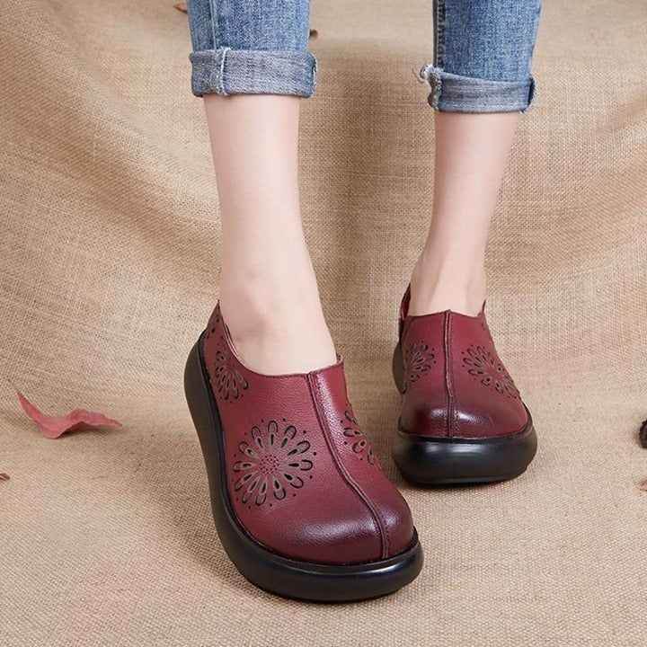 🔥 Purple Genuine Leather Soft Wedge High Heel Casual Shoes For Women's 🔥<br />
.<br />
⚡️ - Touchy Style