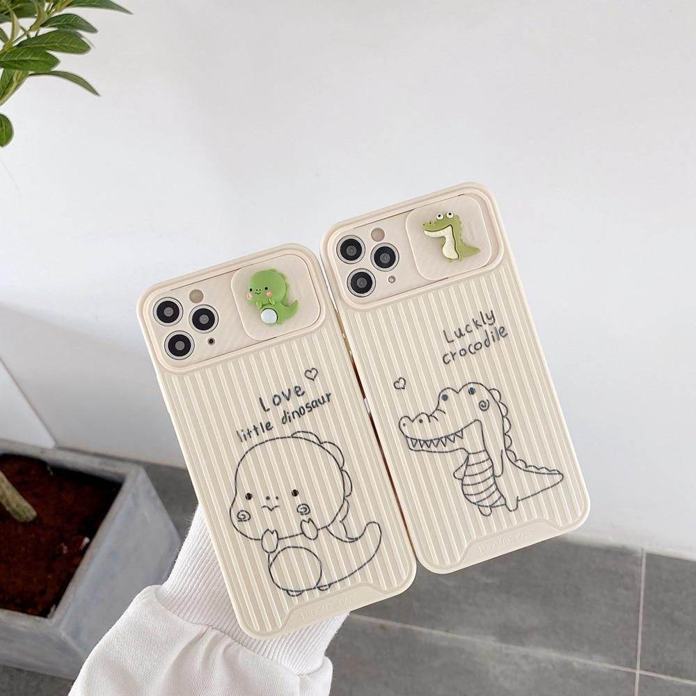 Phone Cases For iPhone 11 12 13 Pro Max XR XS X 7 8 Plus Beige Dinosaur - Touchy Style
