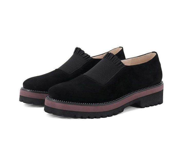 Do You love these!🤔 <br />
.<br />
.<br />
⭕️ Women's Casual Shoes Leather Solid Black Round - Touchy Style