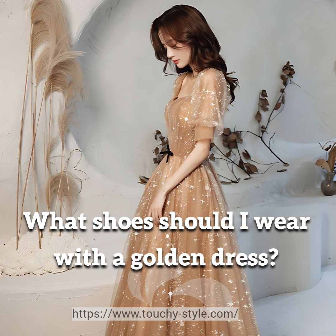 What shoes should I wear with a gold dress - Touchy Style
