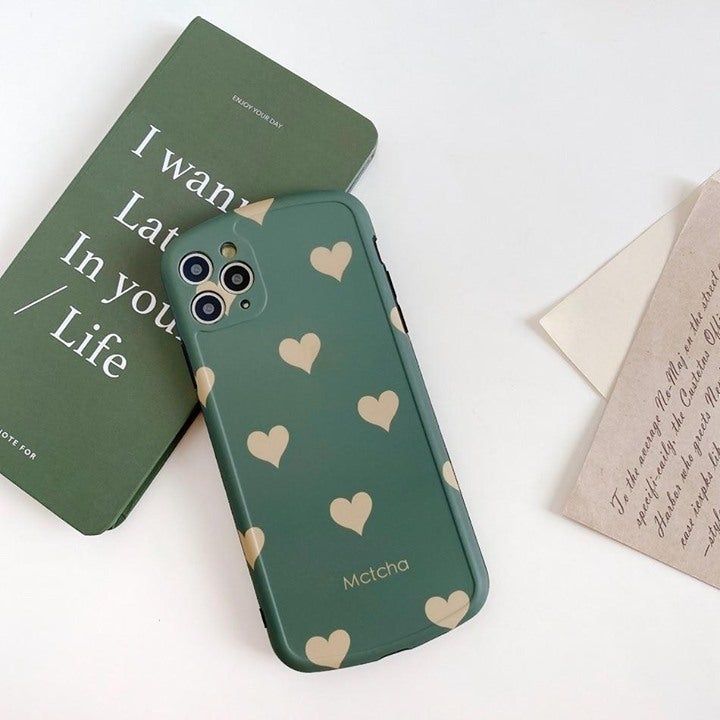 Adorable Clear Green Heart Silicone Phone Case for iPhone 11 Pro X XR XS Max - Touchy Style .
