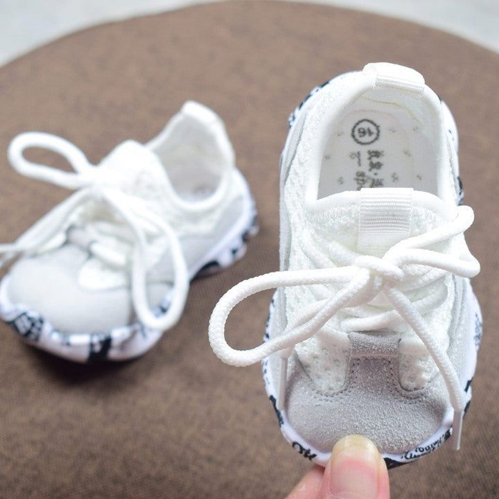 Adorable White Infant Sneakers for Boys and Girls - Touchy Style .
