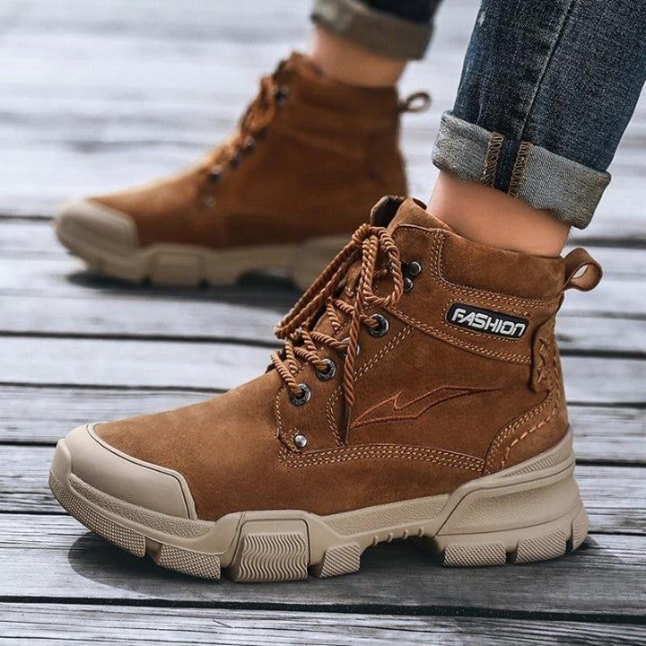 🔥 Autumn Winter Men Boots Vintage Style Boots Men Shoes High Quality Men Motorcycle Boots Fashion - Touchy Style .