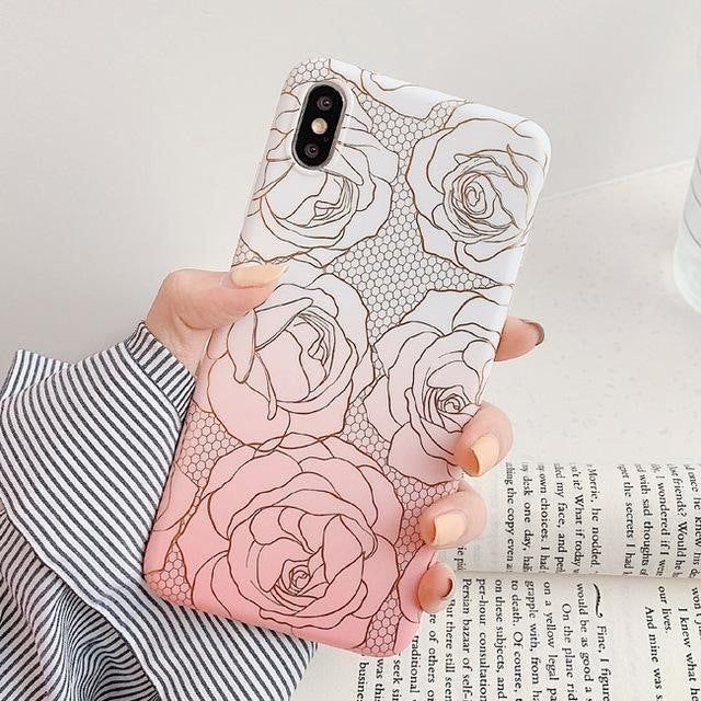 Beautiful Gradient Flower Phone Case for iPhone - Touchy Style .