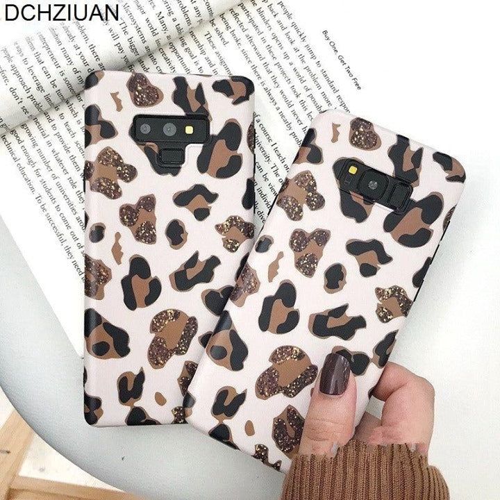 Bling Leopard Phone Case For Galaxy Note 8 9 S8 S9 Plus Note 9 S8 Plus - Touchy Style .