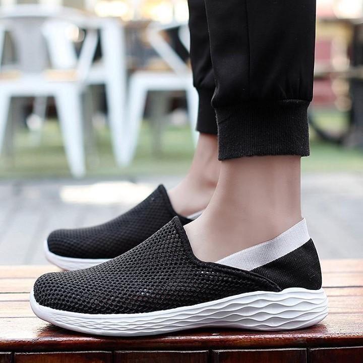 ⭕️ Breathable Black Sneaker Men's Casual Shoes Slip-On Breather .<br />
⭕️ For $39.95<br /> - Touchy Style .