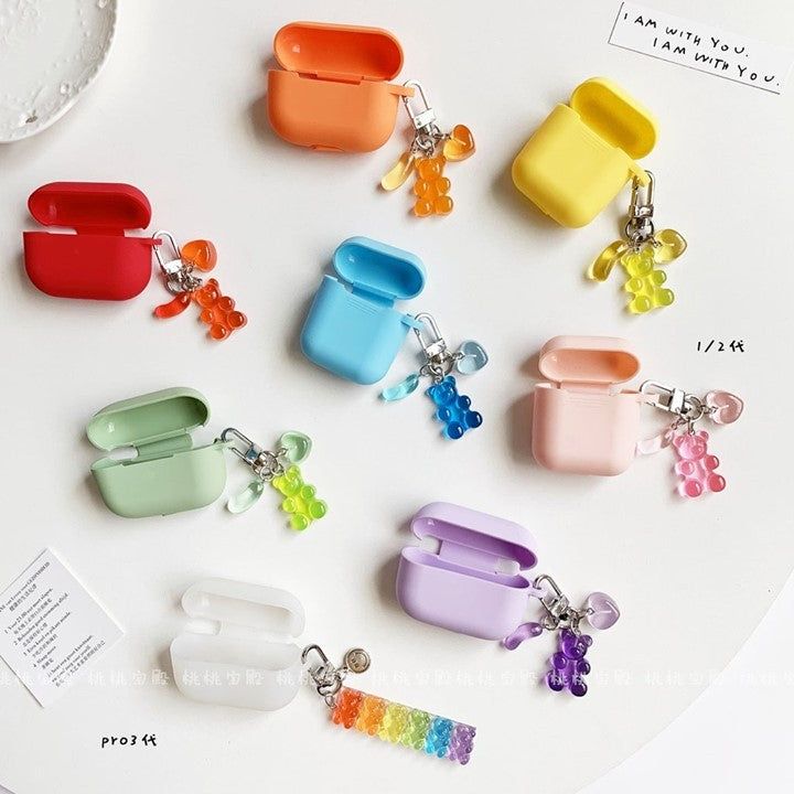 Candy Transparent Bear Silicone Case for Apple Airpods 1 2 - Touchy Style .