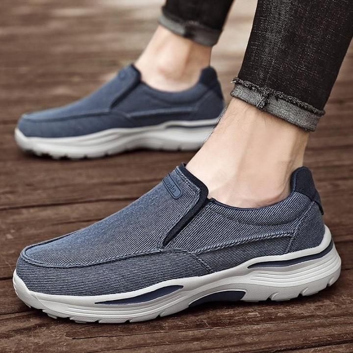 ⭕️ Canvas Men's Casual Shoes 2021 Slip-On Clunky Sneaker Fashion Thick-Soled Platform For Men's - Touchy Style .
