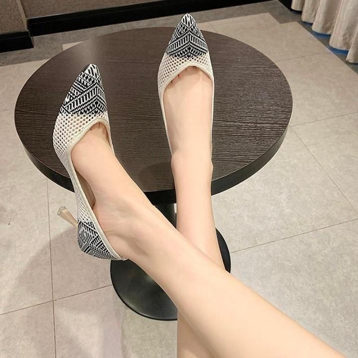 💎 Casual Shoes High Heels Women Pattern Thin Heels Lady Shoes Pointed Toe Sex Party Female Pumps - Touchy Style .