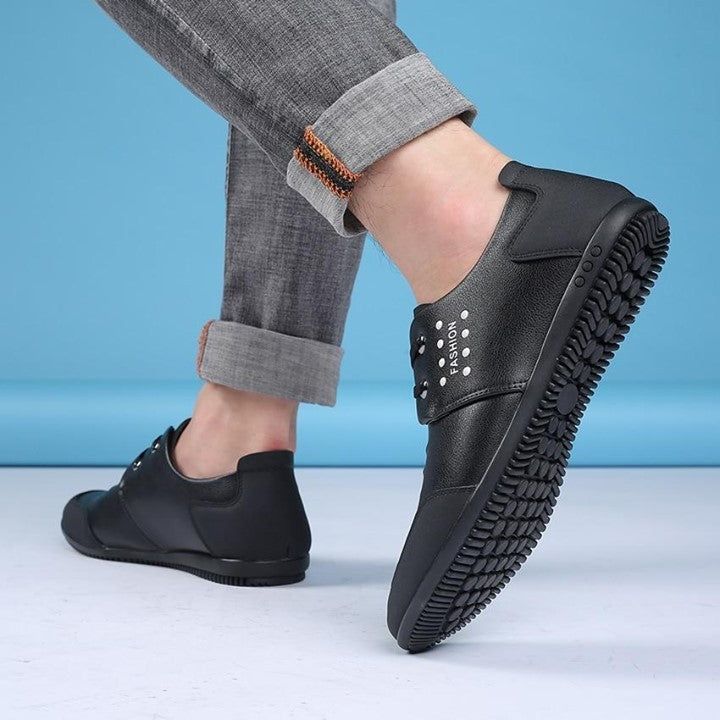 ⭕️ Casual Shoes High Quality Men Shoes Cowhide Casual Shoes Fashion Leather Shoes Soft Men's Fla - Touchy Style .
