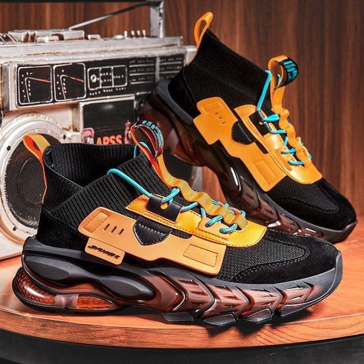 ⁌ Casual Shoes Men Sock Shoes Brand New Street Sneakers Thick Sole Height Increasing Good Quality - Touchy Style .