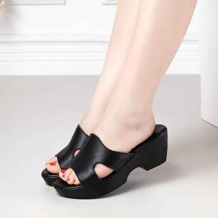 Yes or No?<br />
.<br />
.<br />
⭕️ Women's Casual Shoes Leather Wedges Slipper Sandals .<br /> - Touchy Style