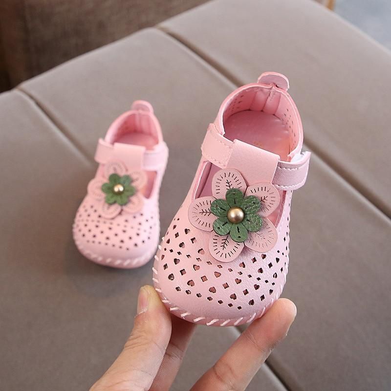 Children's Casual Shoes Breathable Soft Flower Footwears Toddler Baby Girl Flats - Touchy Style .