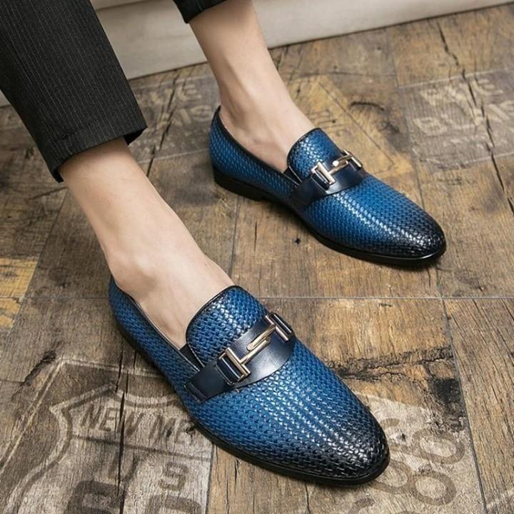 Classic Woven Metal Comfortable Loafers - Touchy Style .