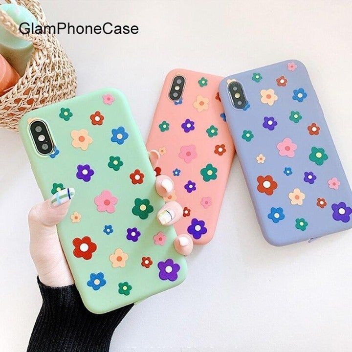 Colored Flowers Phone Case For iPhone X XS Max XR 7 8 6 6s Plus - Touchy Style .