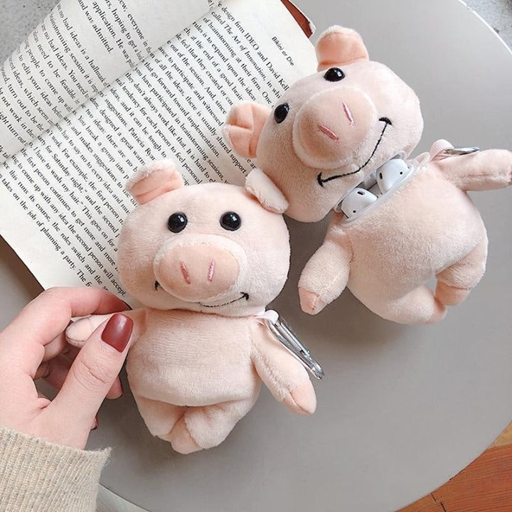 Cute 3D Cartoon Pig Fluffy Doll Case For Airpods 2 - Touchy Style .