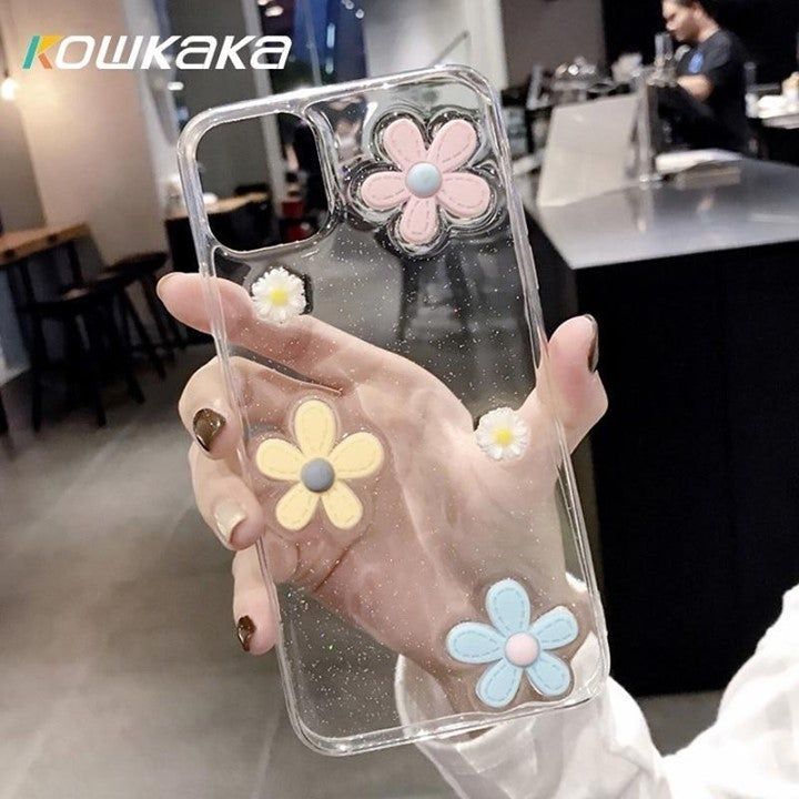💎 Cute Floral Transparent Phone... - Touchy Style .