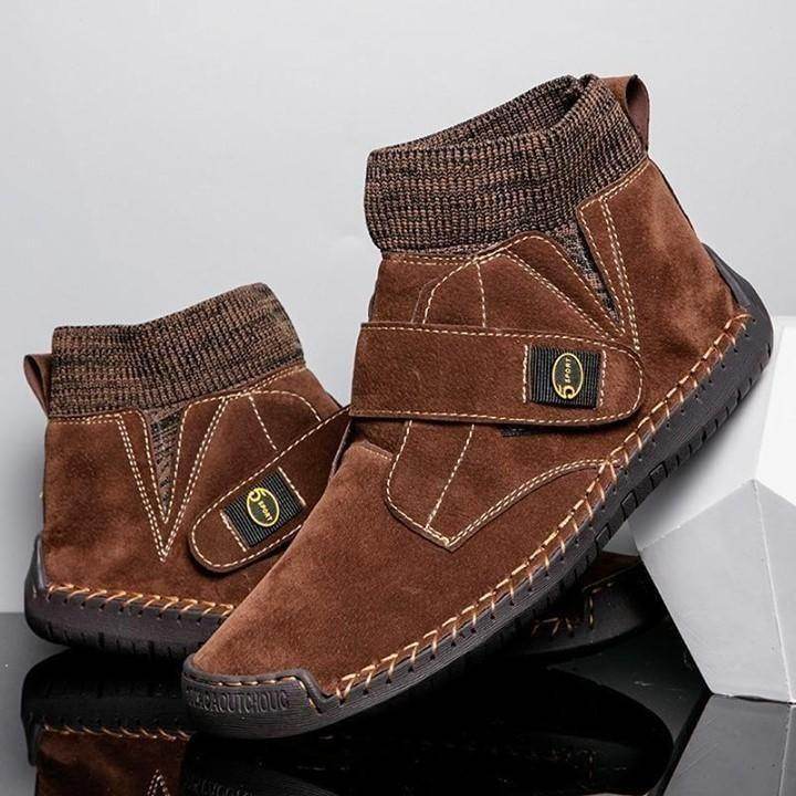 🔥 Men's Casual Shoes Leather Lace-up Flats Outdoor Shoes Breathable Handmade Ankle Boots . | $48. - Touchy Style