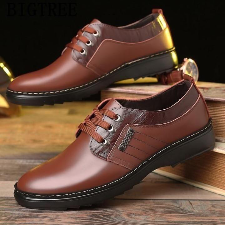 👟 $26.22 | Canvas Men's Casual Shoes Genuine Leather Business Shoes Office Casual Shoes Fashion 2 - Touchy Style .