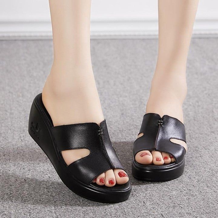 💜 $49.53 <br />
Genuine Leather Slipper High Heel Women's Casual Shoes .<br />
.<br />
.<br />
. - Touchy Style .