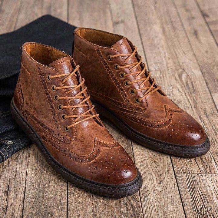 💎 Leather Ankle Boots British... - Touchy Style
