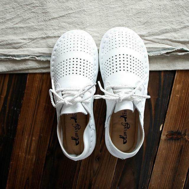 Yes or No?<br />
.<br />
.<br />
⭕️ Women's Casual Shoes Leather Simple White Handmade Flats .<b - Touchy Style