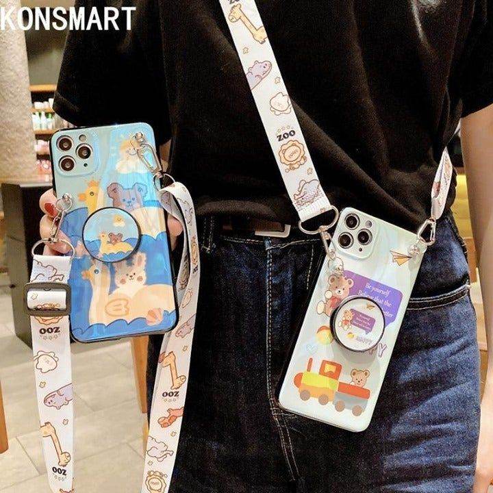 Cartoon Cute Bear Phone Case For iPhone X XR XSMax 7P 8 6s 11 Pro Max - Touchy Style