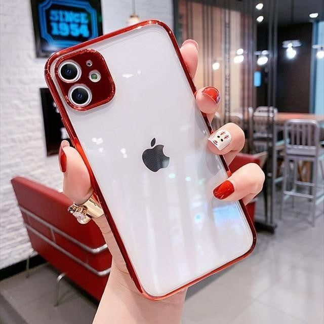 Electroplated Silicone Phone Case For iPhone 11 Pro Max 7 8 plus X Xs XR SE - Touchy Style .
