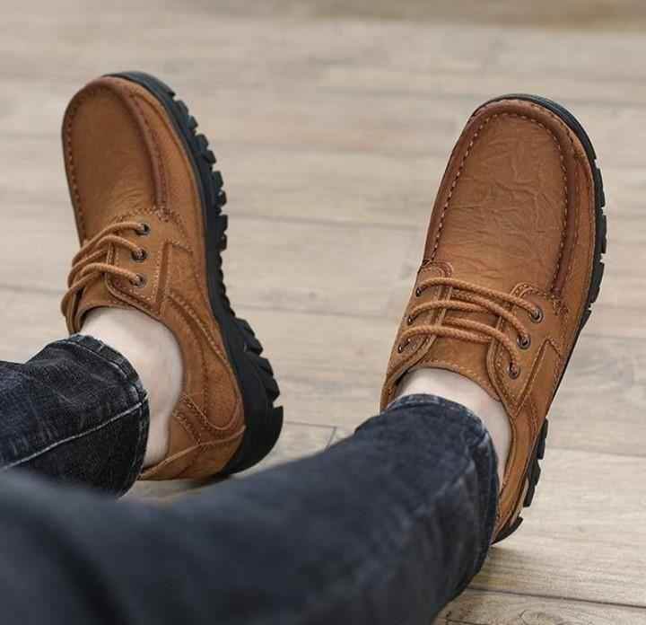 🔥 Men's Casual Shoes 2021 Genuine Leather Flats Loafers Breathable Outdoor Sneakers . | $56.99 <b - Touchy Style