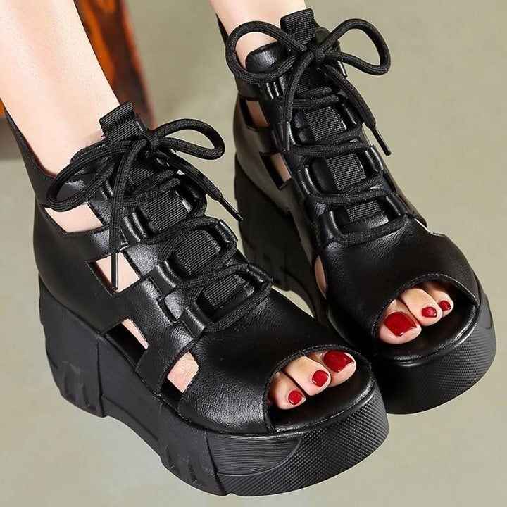 💎 Casual Shoes Women Flat Platform Sandals 2021 Summer Genuine Leather Handmade Shoes Women Summe