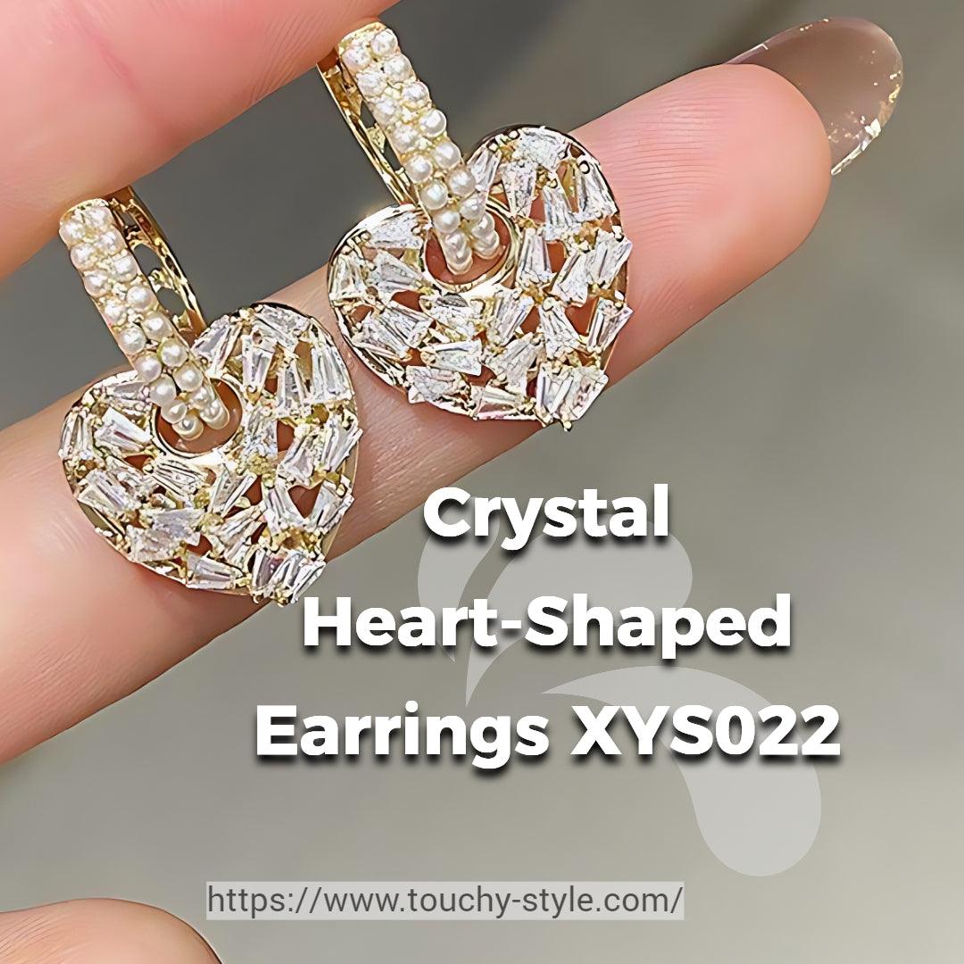 Fashion Crystal Heart-Shaped Earrings Charm Jewelry XYS022 - Touchy Style .