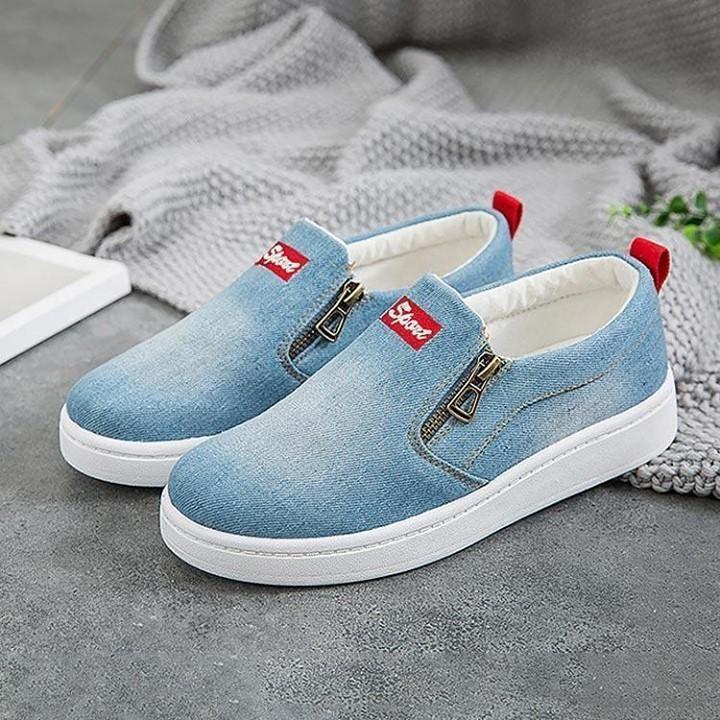 Flat Canvas Fashion Sneakers For Women's - Touchy Style .